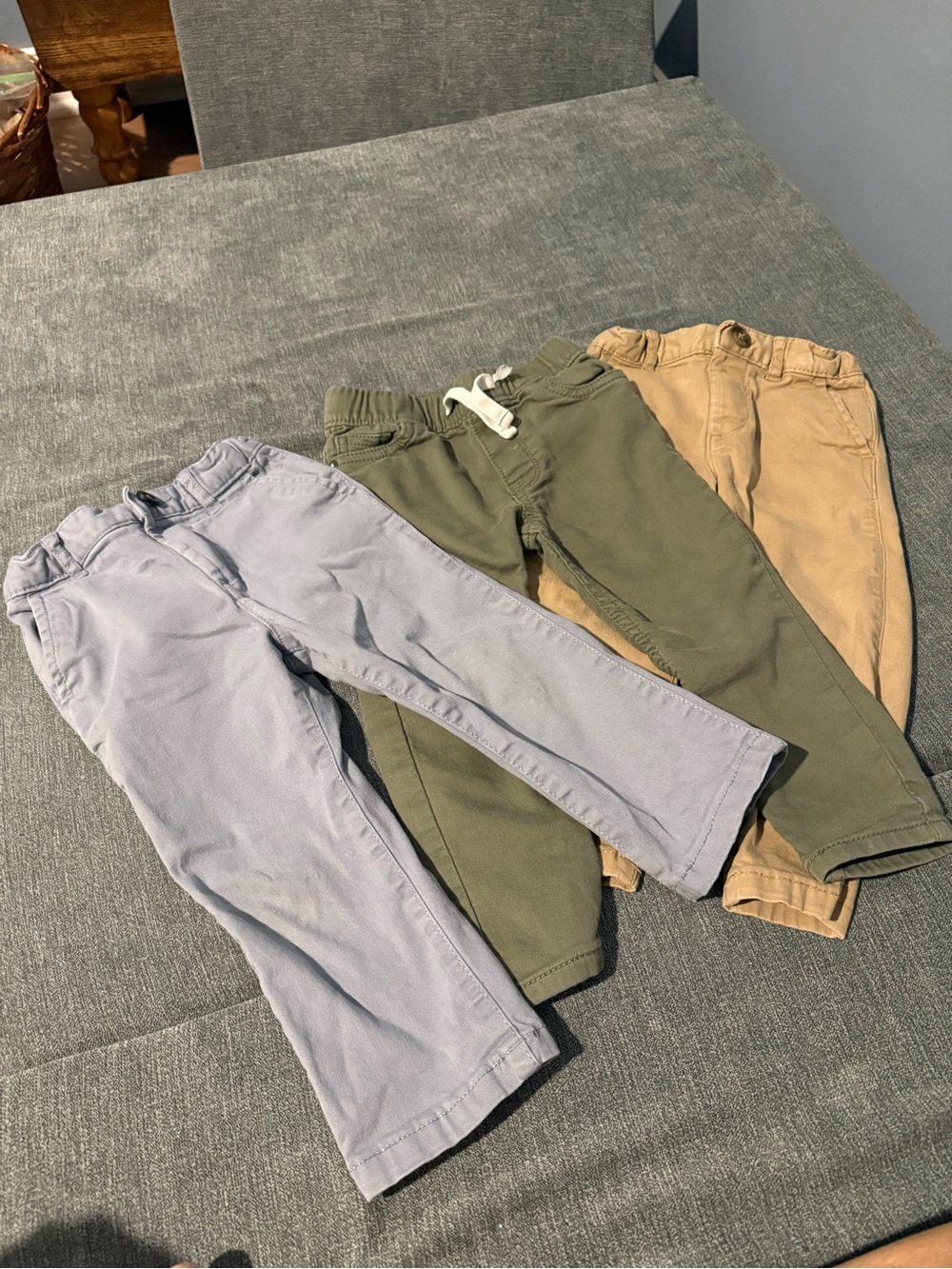 Size 2T Pull-On Pants - Olive, Khaki, Light Gray